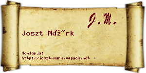 Joszt Márk névjegykártya